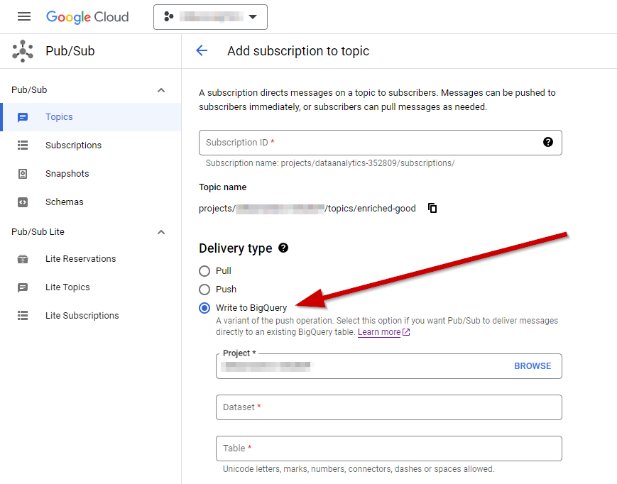 Pub/Sub messages to Snowflake